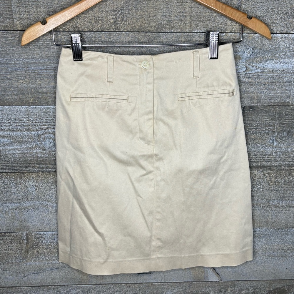 J. Mclaughlin beige pencil midi career office skirt size 2